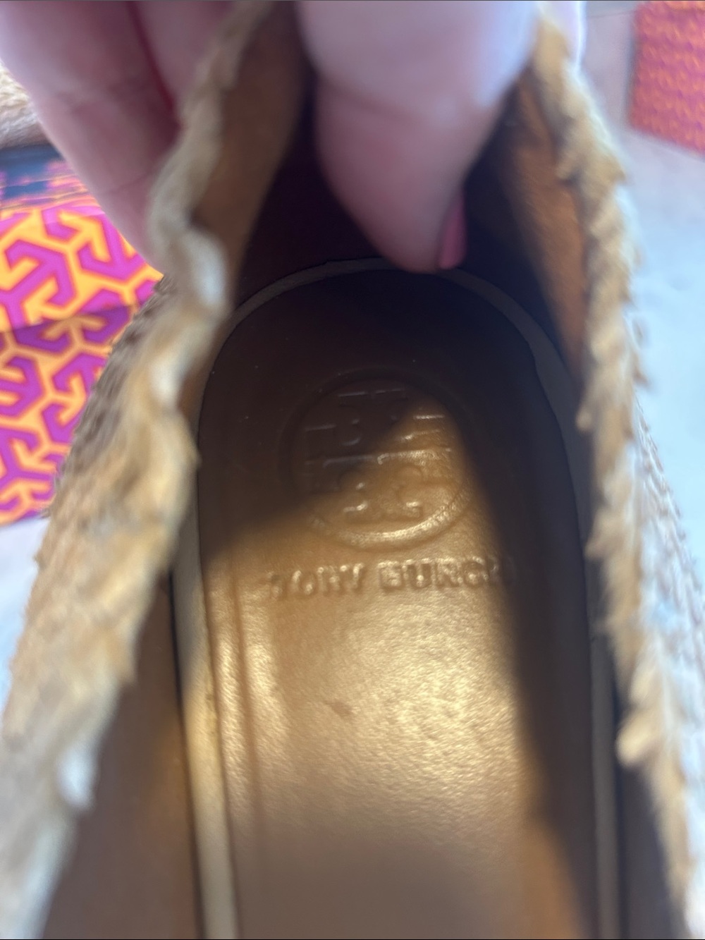 Tory Burch Metallic Gold Reva Logo Ballet Flats - Picture 7 of 12